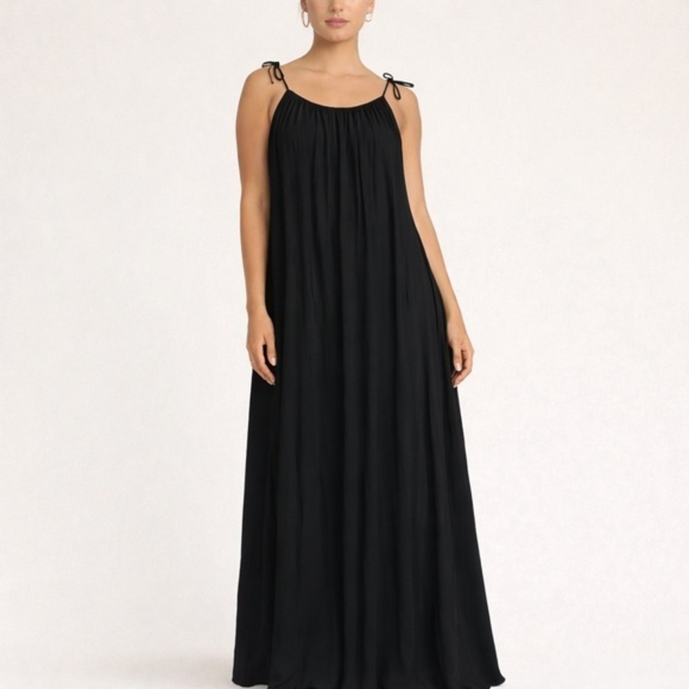 Riller OS Maxi Dress Flowy Romantic Tall Long Length Black